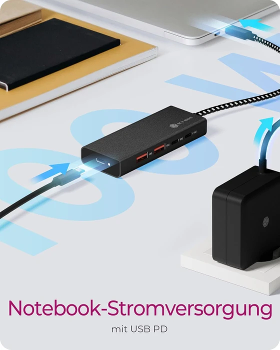 RaidSonic Icy Box IB-HUB1436-CPD USB-Hub schwarz, 2x USB-C 3.1, 2x USB-A 3.1, USB-C 3.1 [Stecker]