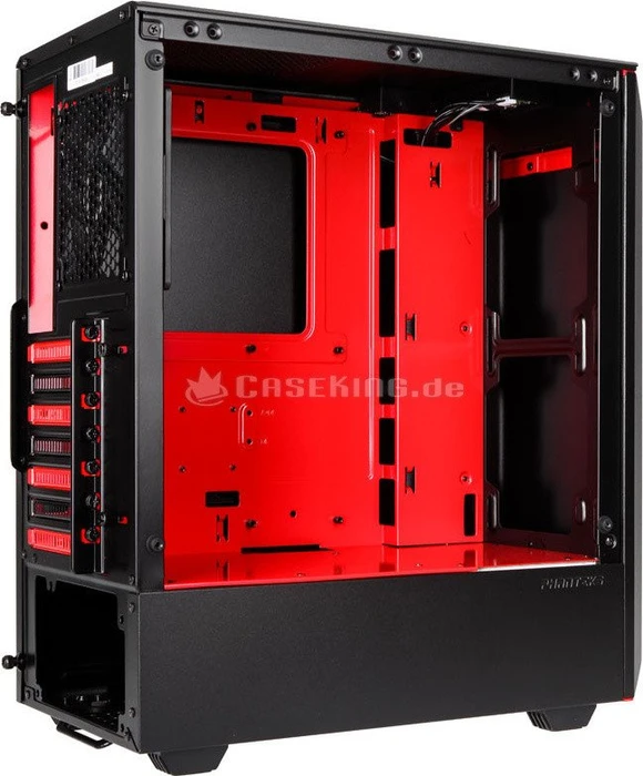 Phanteks Eclipse P300 schwarz/rot, Glasfenster