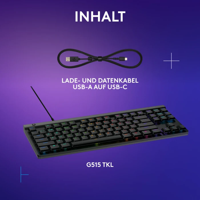 Logitech G515 TKL, schwarz, GL TACTILE, USB, DE