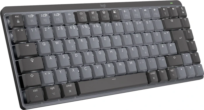 Logitech MX Mechanical Mini for Mac, Space Gray, LEDs weiß, Logi Bolt, Kailh Choc V2 LOW PROFILE BROWN, USB/Bluetooth, CH