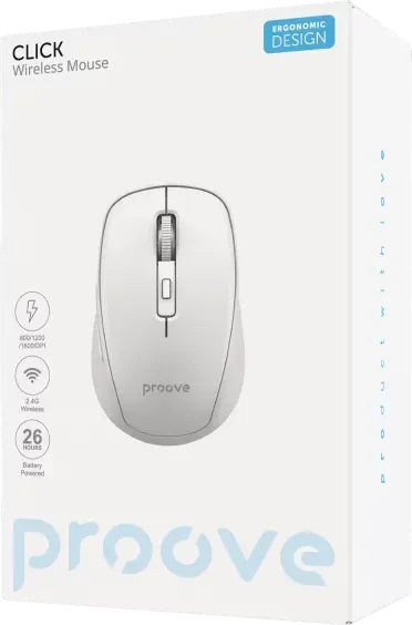 Proove Click Wireless Ergonomic Mouse, weiß, USB