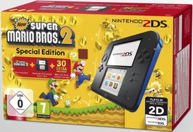 Nintendo 2DS New Super Mario Bros. 2 Special Edition Bundle schwarz/blau