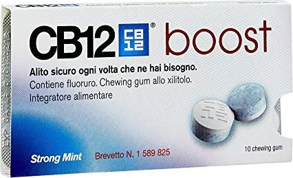CB12 boost Strong Mint Zahnpflegekaugummis, 10 Stück