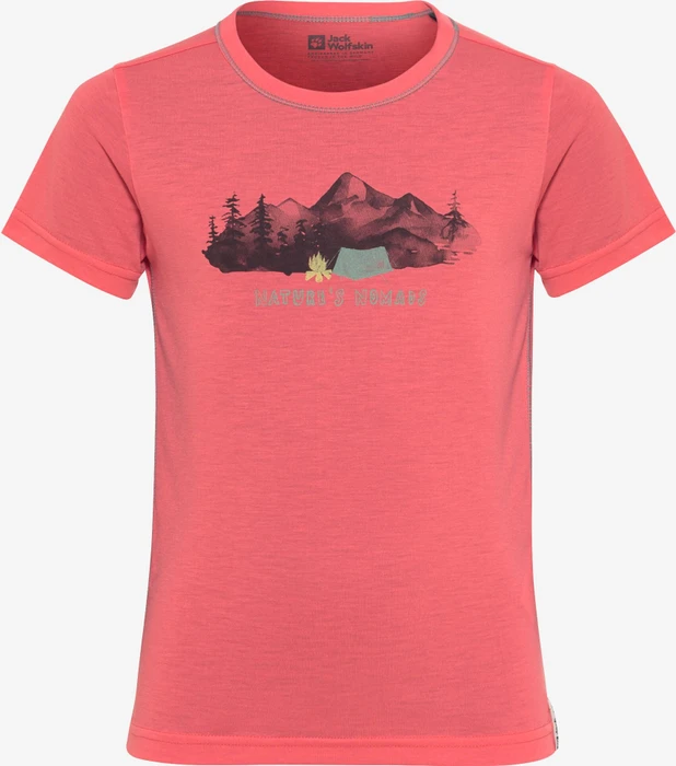 Jack Wolfskin Hiking Graphic Funktionsshirt kurzarm sunset coral (Junior)