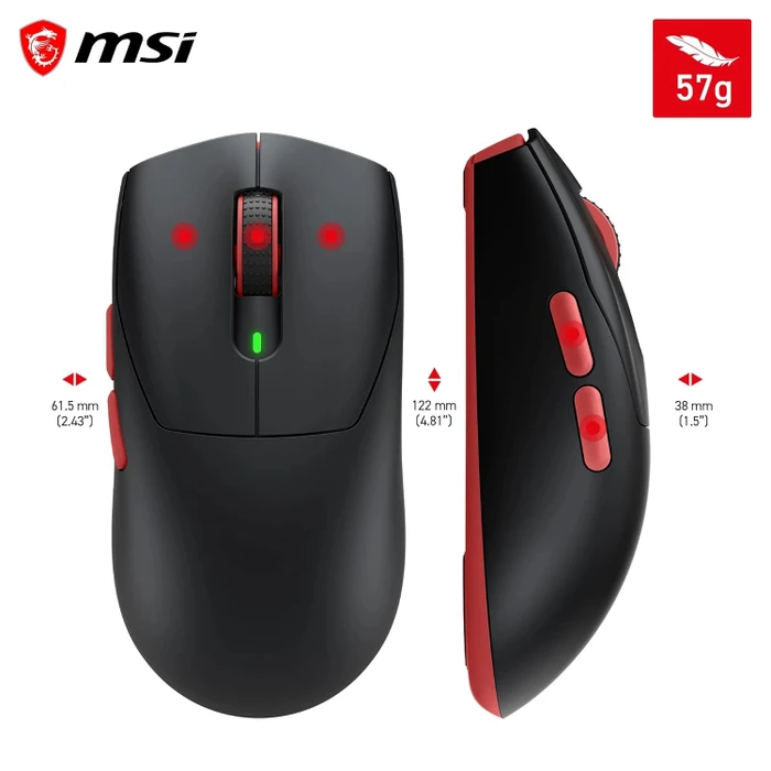 MSI Forge GM340 Wireless Gaming Mouse Black, USB/Bluetooth