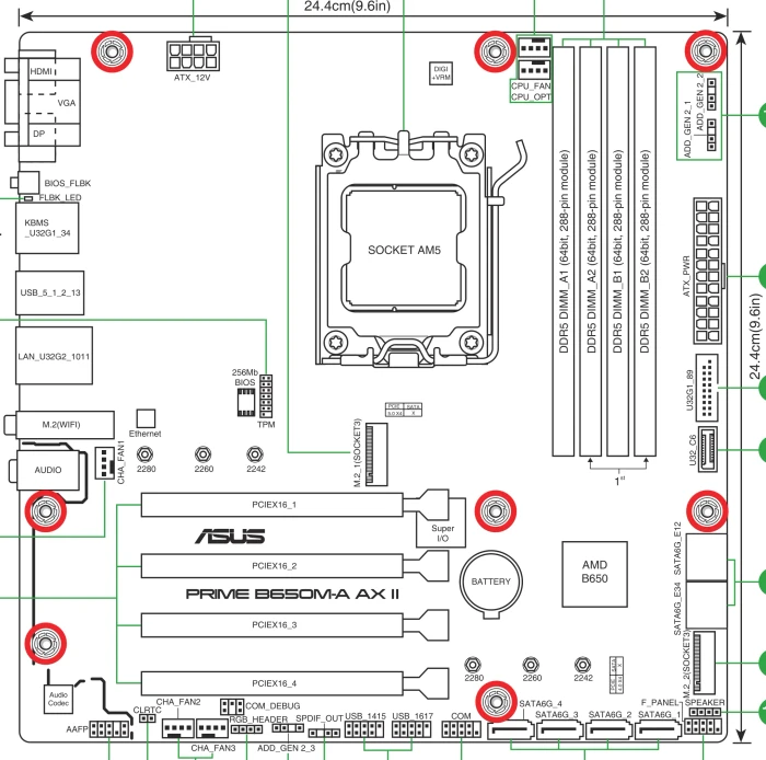 ASUS Prime B650M-A AX II (AMD AM5)