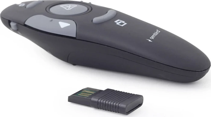 Gembird Wireless presenter with laser pointer, schwarz/grau, USB-A