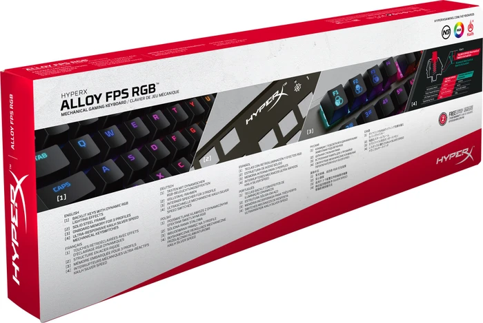 HP HyperX Alloy FPS RGB, Kailh SPEED Silver, USB, DE