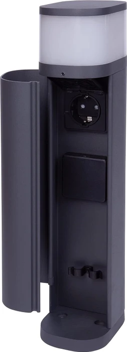 Bold Volo Outdoor Steckdose mit Beleuchtung, 2-fach, anthrazit
