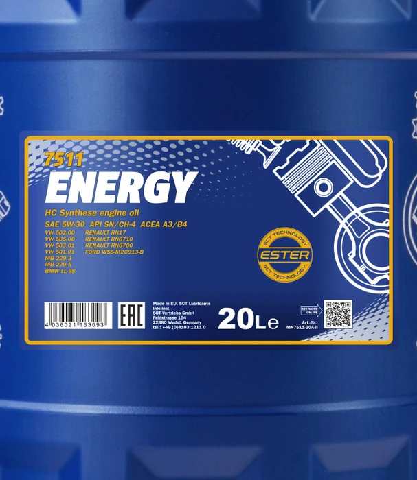 Mannol Energy 5W-30 API SL 20l