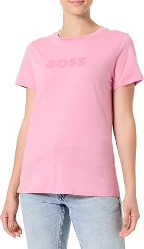 Hugo Boss Kontrast-Logo T-Shirt kurzarm open purple (Damen)