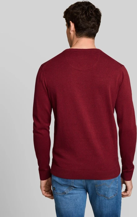 Tom Tailor Strickpullover mit V-Ausschnitt aus Baumwolle Strickpullover rot (Herren)