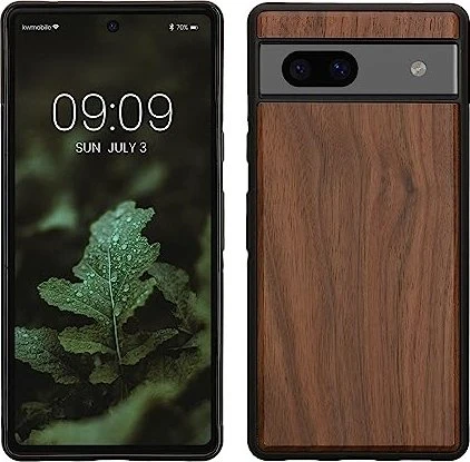 KWMobile Hard Wooden Cover für Google Pixel 7a Dark Brown
