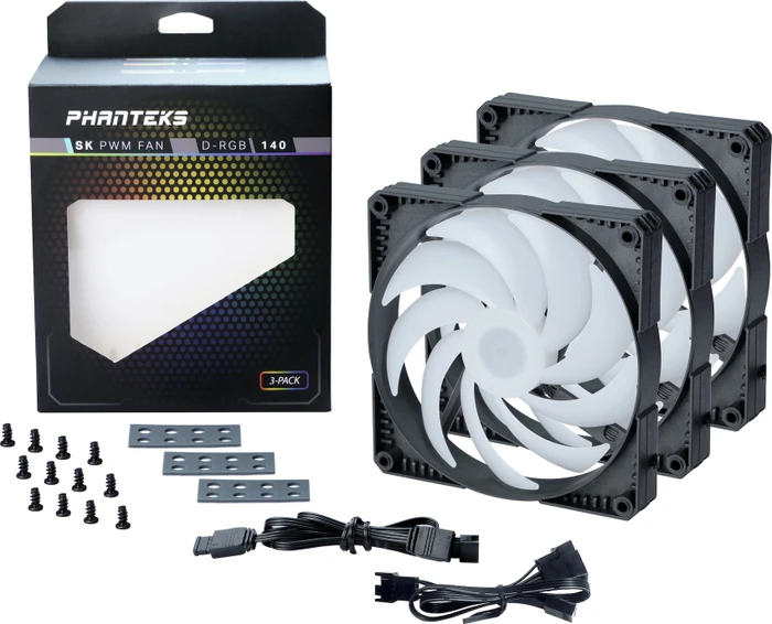 Phanteks PH-F140SK D-RGB schwarz, 140mm, 3er-Pack