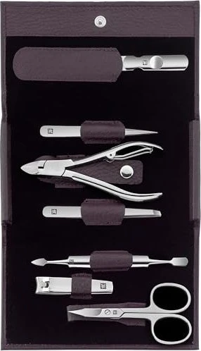 Zwilling Classic Inox Druckknopf-Etui Maniküre/Pediküre-Set 7-teilig schwarz