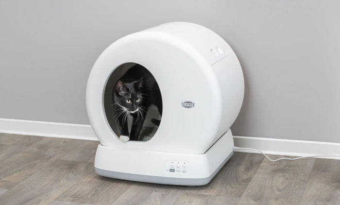 Trixie Selbstreinigende Katzentoilette, grau/weiß