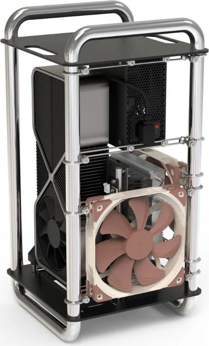 Streacom DA6 Open Frame, schwarz, Mini-ITX