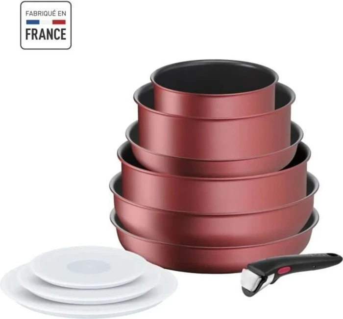 Tefal L3989402 Ingenio Daily Chef Kochgeschirr-Set rot, 10-tlg.