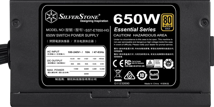 SilverStone Essential Gold ET650-HG 650W, ATX 2.4