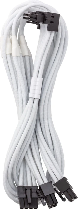 CableMod C-Series Pro, 12VHPWR Kabel, Corsair Type 4, 3x 8-Pin PCIe Stecker auf 16-Pin PCIe 5.0 12VHPWR Stecker, Adapterkabel, 90°, Variante B, weiß, 60cm