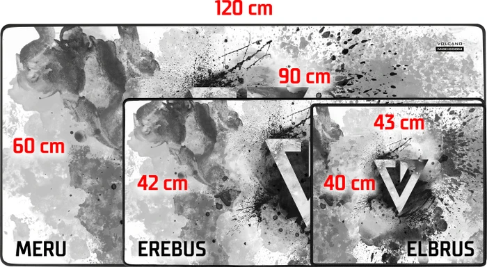 Modecom Volcano Meru Hokori, 1200x600mm, Motiv schwarz/weiß