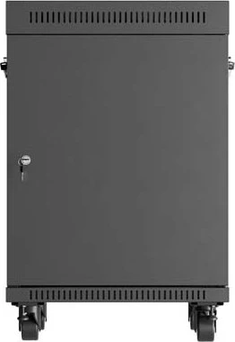 Lanberg 19" Rackschrank 15HE, LCD, freistehend, Flat Pack, V2, Glastür, IP20, RAL 9004, 600mm tief