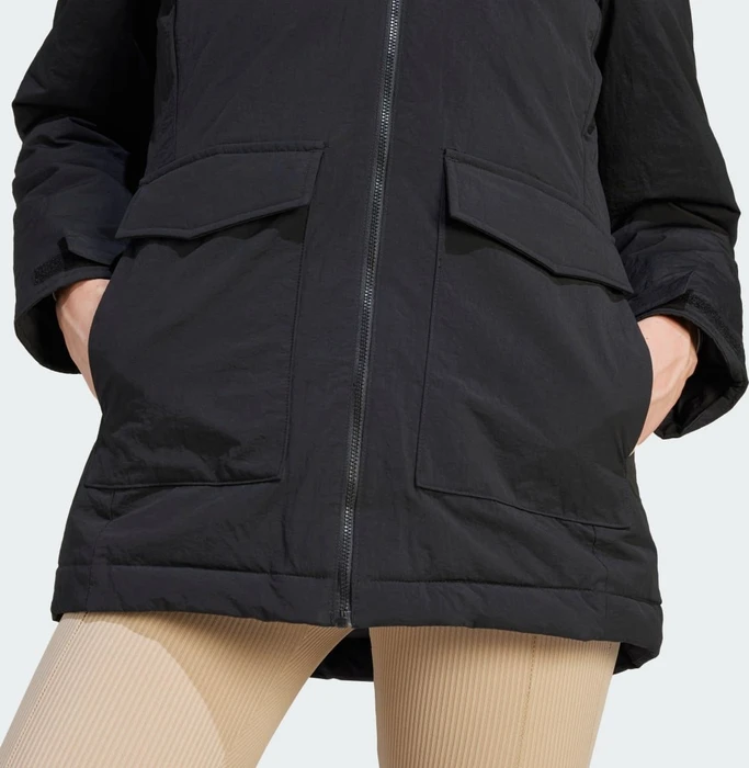 adidas Hooded Fur Mantel schwarz (Damen)