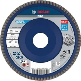 Bosch Professional X571 Best for Metal Fächerschleifscheibe gerade K60, 115x22.23mm, 1 Stück