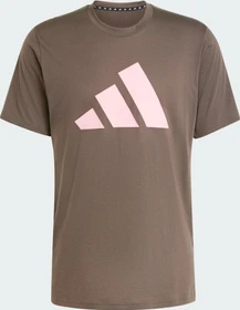 adidas Train Essentials Feelready Logo Funktionsshirt kurzarm shadow olive/semi pink spark (Herren)