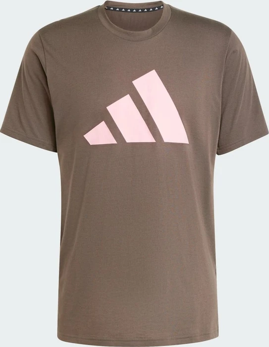 adidas Train Essentials Feelready Logo Funktionsshirt kurzarm shadow olive/semi pink spark (Herren)