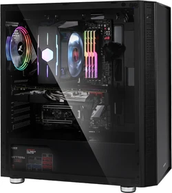Zalman R2, schwarz, Glasfenster