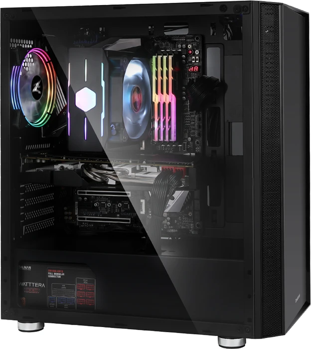 Zalman R2, schwarz, Glasfenster