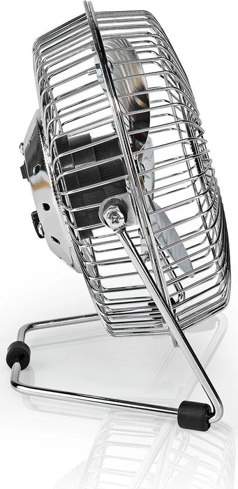 Nedis FNDK1CR15 USB Mini Tischventilator aus Metall 15cm chrom