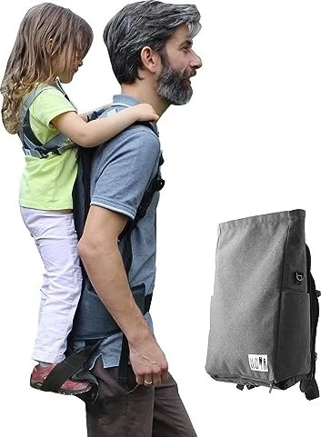 Homb Soft-Kraxe Kindertrage mit Rückentrage grau meliert