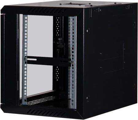 Rockstable 19" Wandschrank 9HE, Sicherheitsglastür, IP2X, schwarz, 440mm tief