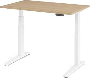 Hammerbacher Ergonomic Aktiv XBHM12 elektrisch höhenverstellbarer Sitz-Steh-Schreibtisch 120x80cm Eiche/weiß