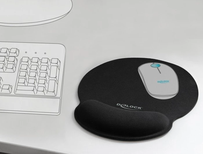 DeLOCK Ergonomisches Mauspad mit Handballenauflage, 252x227mm, schwarz