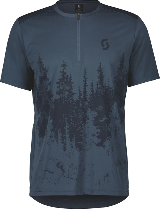 Scott Trail Flow Zip Trikot kurzarm metal blue/dark blue (Herren)