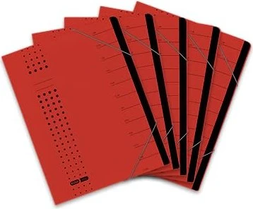 Elba Chic Fächermappe, 12 Fächer, A4, rot, 5er-Pack