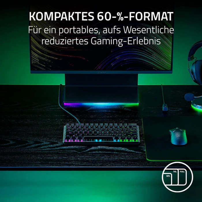 Razer Huntsman V3 Pro Mini, schwarz, LEDs RGB, Razer Analog Optical Switch Gen-2, USB, FR