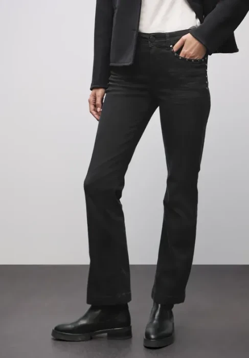 Street One Bootcut mit Nieten Jeans black washed (Damen)