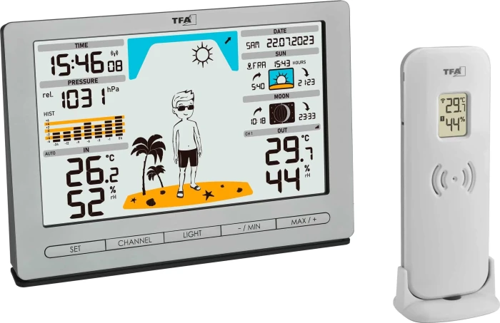 TFA Dostmann Funk-Wetterstation mit Thermo-/Hygrosensor, Set