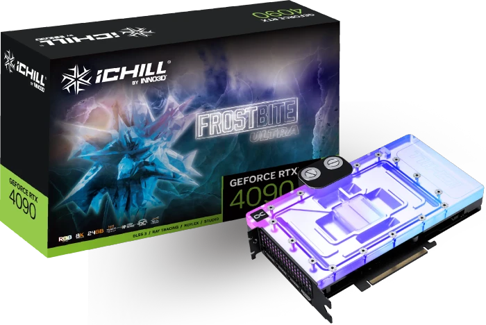 INNO3D GeForce RTX 4090 iCHILL Frostbite Ultra, 24GB GDDR6X, HDMI, 3x DP