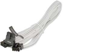 Seasonic 12VHPWR Cable, 600W PCIe 5.0 12VHPWR, 2x 8-Pin PCIe Stecker auf 16-Pin PCIe 5.0 12VHPWR Stecker, Adapterkabel, weiß, 90° gewinkelt, 75cm