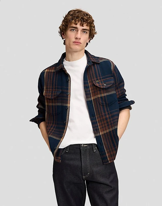 Lee 101 Heritage Workwear Relaxed Hemd langarm navy plaid (Herren)