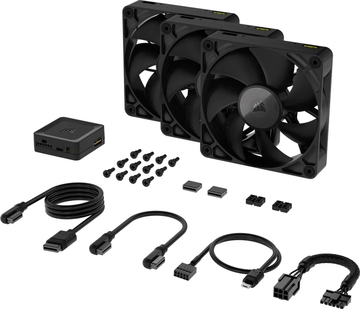 Corsair RX Series iCUE LINK RX120 PWM, schwarz, LED-Steuerung, 120mm, 3er-Pack