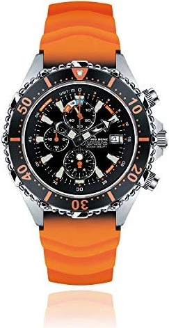 Chris Benz Depthmeter Chronograph 300m Taucheruhr korallenorange/orange