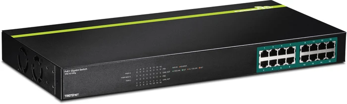 TRENDnet TPE-TG Rackmount Gigabit Switch, 16x RJ-45, 246W PoE+