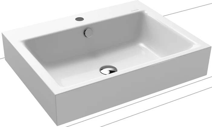 Kaldewei Puro Aufsatzwaschtisch 900706013001 3157, 60x46x12cm, weiss Perl-Effekt, 1 Hahnloch Image