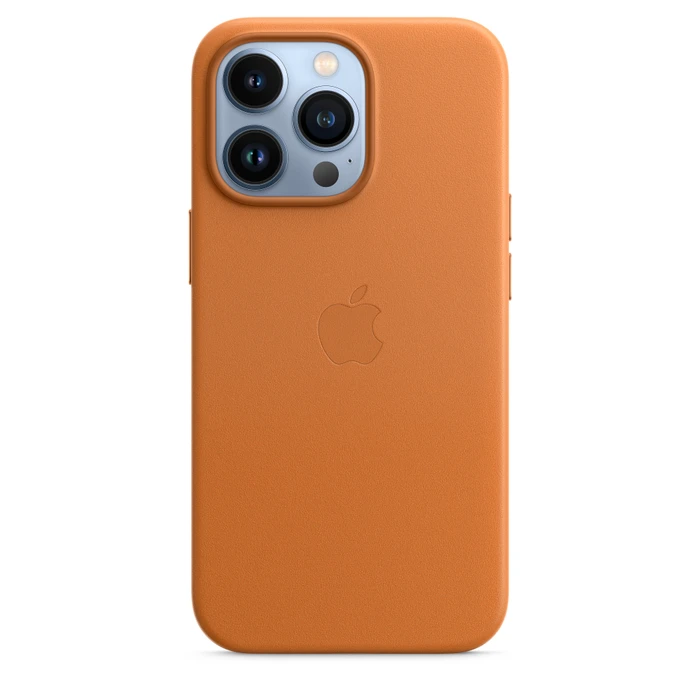 Apple Leder Case mit MagSafe für iPhone 13 Pro goldbraun